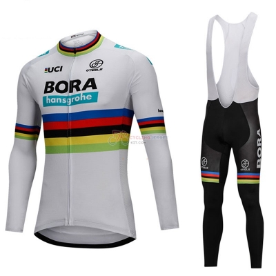 Uci Mondo Campione Bora Cycling Jersey Kit Long Sleeve White