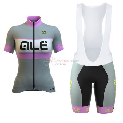 Women ALE Graphics Prr Bermuda Short Sleeve Cycling Jersey and Bib Shorts Kit 2017 gray