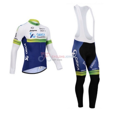 Greenedge Cycling Jersey Kit Long Sleeve 2014 White And Blue