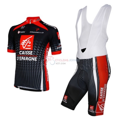 2010 Team Caisse d Epargne black white Short Sleeve Cycling Jersey And Bib Shorts Kit