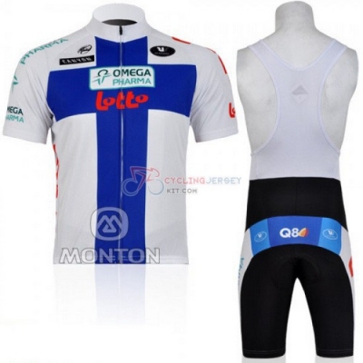 Lotto Cycling Jersey Kit Short Sleeve 2011 Blue And White