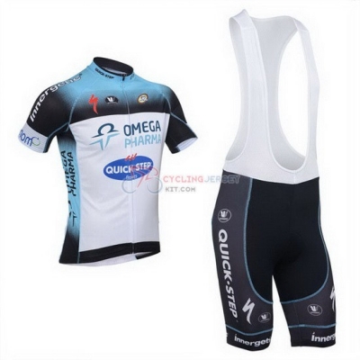 Quick Step Cycling Jersey Kit Short Sleeve 2013 Blue And White