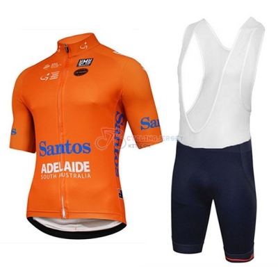2018 Tour Down Under Santos Cycling Jersey Kit Short Sleeve Orange