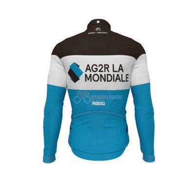 Ag2r La Mondiale Cycling Jersey Kit Long Sleeve 2019 Black White Blue