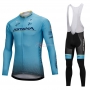 Astana Cycling Jersey Kit Long Sleeve Blue