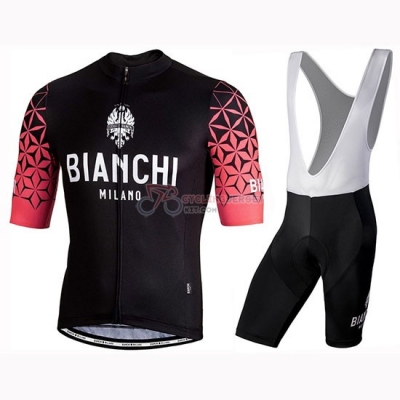 Bianchi Milano Conca Cycling Jersey Kit Short Sleeve 2019 Black Red