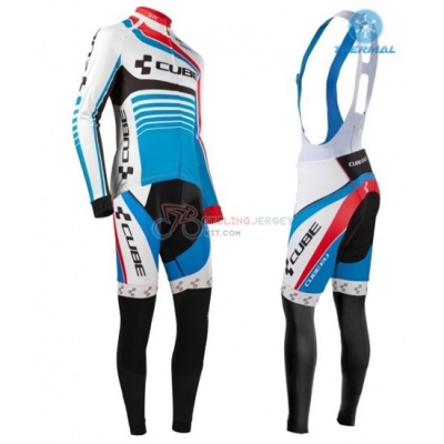 Cube Cycling Jersey Kit Long Sleeve 2016 Blue And White