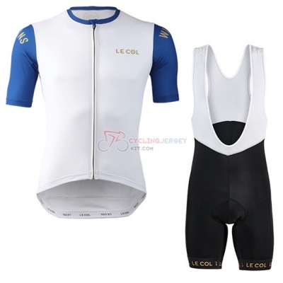 Lecol Cycling Jersey Kit Short Sleeve 2019 White Blue