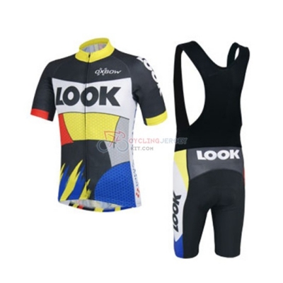 Look Yellow Cycling Jersey Kit Short Sleeve 2018 Blue Black