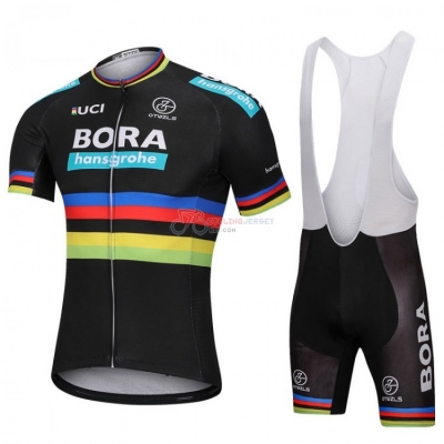 Uci Mondo Campione Bora Cycling Jersey Kit Short Sleeve 2018 Black