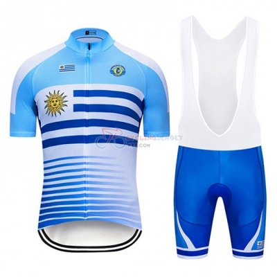 Uruguay Cycling Jersey Kit Short Sleeve 2019 Blue White