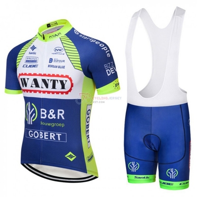 Wanty Cycling Jersey Kit Short Sleeve 2018 Blue and White