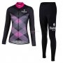 Women Bianchi Milano Cornedo Cycling Jersey Kit Long Sleeve Black Pink