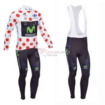 Movistar Cycling Jersey Kit Long Sleeve 2013 White And Red