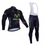 Movistar Cycling Jersey Kit Long Sleeve 2015 Black