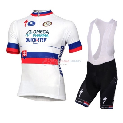 Quick Step Cycling Jersey Kit Short Sleeve 2014 White And Red