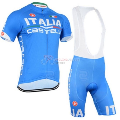 Italy Cycling Jersey Kit Short Sleeve 2015 White And Sky Blue