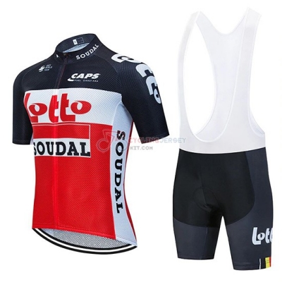 Lotto Soudal Cycling Jersey Kit Short Sleeve 2020 Black Red White