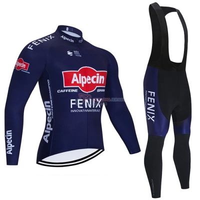 Alpecin Fenix Cycling Jersey Kit Long Sleeve 2021 Deep Blue