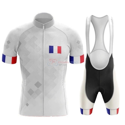 Campione France Cycling Jersey Kit Short Sleeve 2020 White