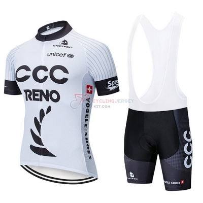 Ccc Cycling Jersey Kit Short Sleeve 2019 White Black