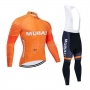 Euskadi Murias Cycling Jersey Kit Long Sleeve 2020 Orange