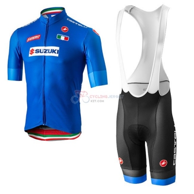 Italy Cycling Jersey Kit Short Sleeve 2018 Blue(1)