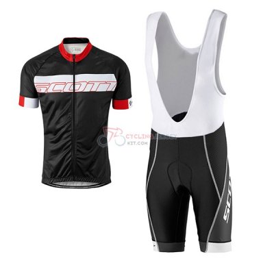 Scott Short Sleeve Cycling Jersey and Bib Shorts Kit 2017 black and red