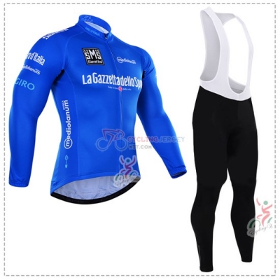 Tour de Italia Cycling Jersey Kit Long Sleeve 2016 Blue And White