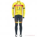 Wallonie Bruxelles Cycling Jersey Kit Long Sleeve 2021 Yellow