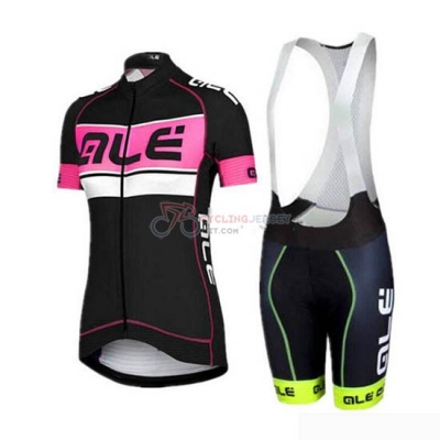 Women ALE Cycling Jersey Kit Short Sleeve 2019 Black Pink