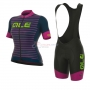 Women ALE R-EV1 Marina Short Sleeve Cycling Jersey and Bib Shorts Kit 2017 pink and black