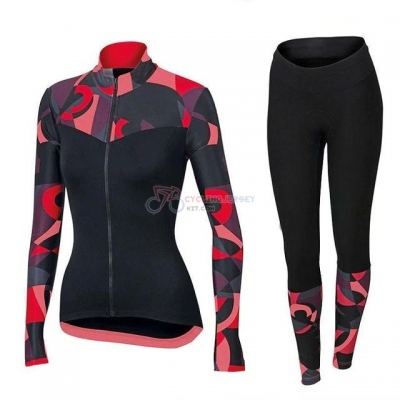 Women Orbea Cycling Jersey Kit Long Sleeve 2018 Red and Black