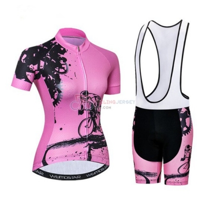 Women Weimostar Cycling Jersey Kit Short Sleeve 2019 Pink