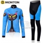Women Cycling Jersey Kit Monton Long Sleeve 2011 Sky Blue And Black