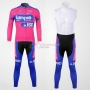 Lampre Cycling Jersey Kit Long Sleeve 2012 Pink And Sky Blue