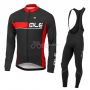 ALE Cycling Jersey Kit Long Sleeve 2016 Black And Red