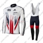 Sky Cycling Jersey Kit Long Sleeve 2016 White And Red
