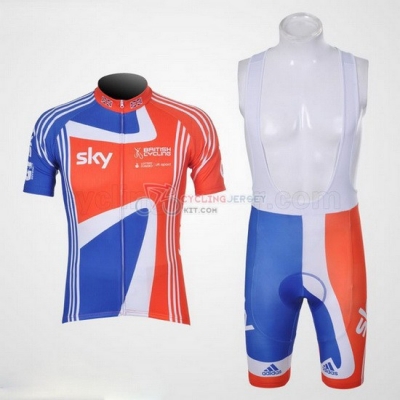 Sky Cycling Jersey Kit Short Sleeve 2012 Orange And Blue