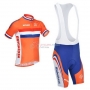 Netherlands Cycling Jersey Kit Short Sleeve 2013 White Orange