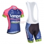 Lampre Cycling Jersey Kit Short Sleeve 2014 Pink And Blue