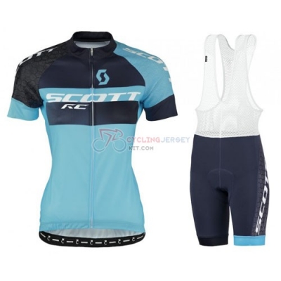Women Cycling Jersey Kit Scott Short Sleeve 2016 Black Blue