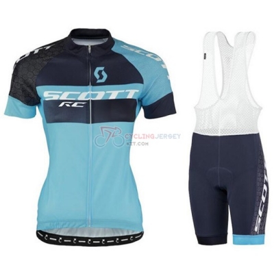 Women Cycling Jersey Kit Scott Short Sleeve 2016 Blue And Black