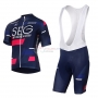 2017 Team SEG Racing Academy blue red Short Sleeve Cycling Jersey And Bib Shorts Kit