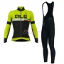 ALE Graphics Prr Tirreno Long Sleeve Cycling Jersey and Bib Pant Kit 2017 black and yellow