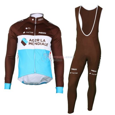 Ag2r La Mondiale Cycling Jersey Kit Long Sleeve 2018 Brown