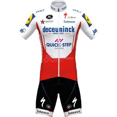 Deceuninck Quick Step Cycling Jersey Kit Short Sleeve 2020 White Red(1)