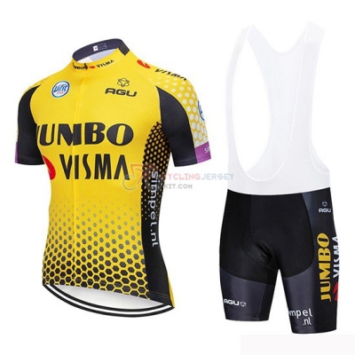 Jumbo Visma Cycling Jersey Kit Short Sleeve 2019 Yellow Black