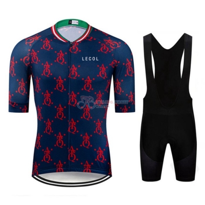 Le Col Cycling Jersey Kit Short Sleeve 2020 Dark Blue Red