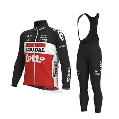 Lotto Soudal Cycling Jersey Kit Long Sleeve 2020 Black White Red